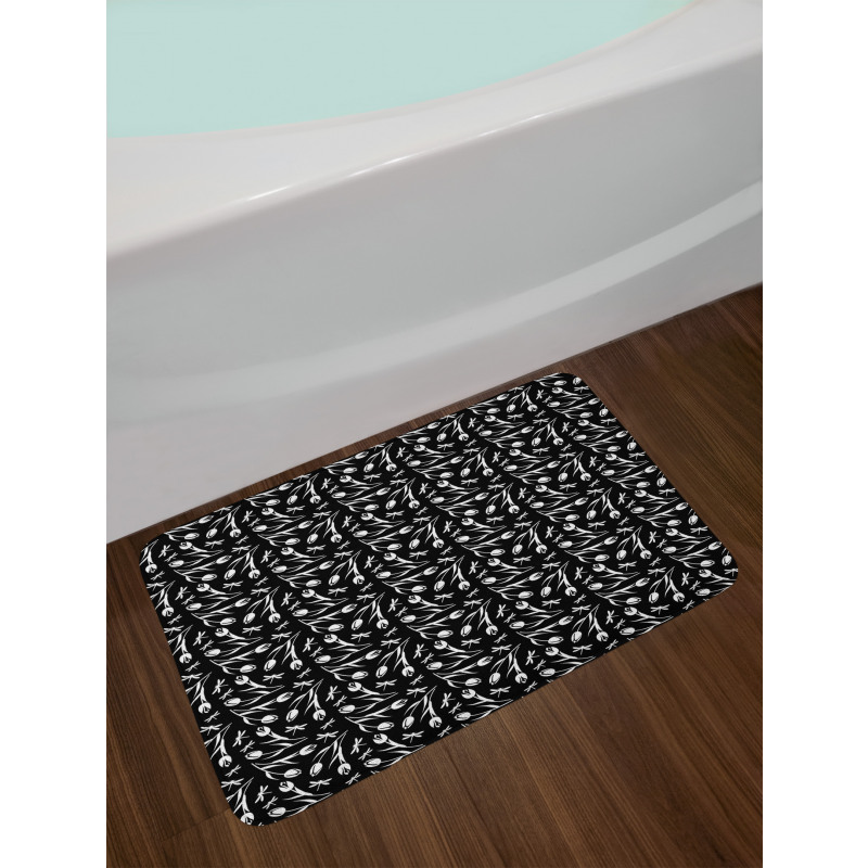 Dragonfly Tulip Bath Mat