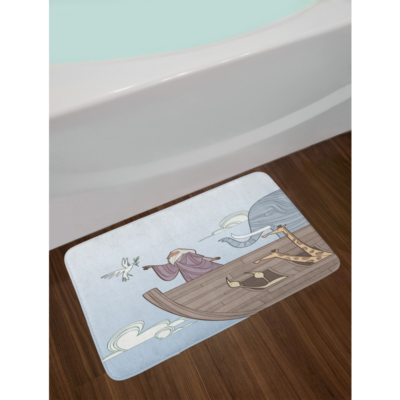 Old Man and Dove Ancient Bath Mat