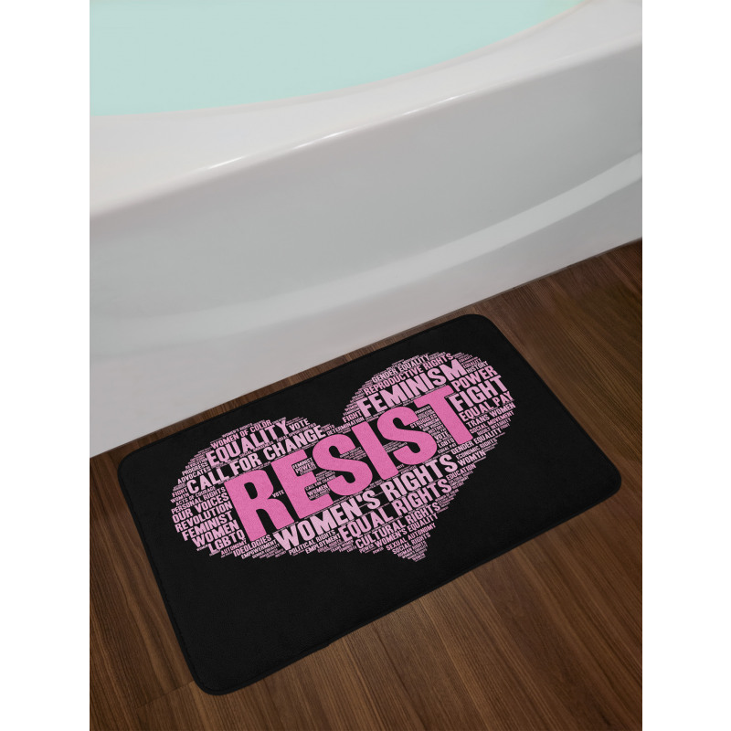 Heart Shape Phrase Bath Mat