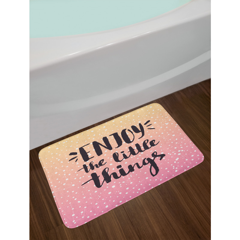 Ombre Dots and Slogan Bath Mat