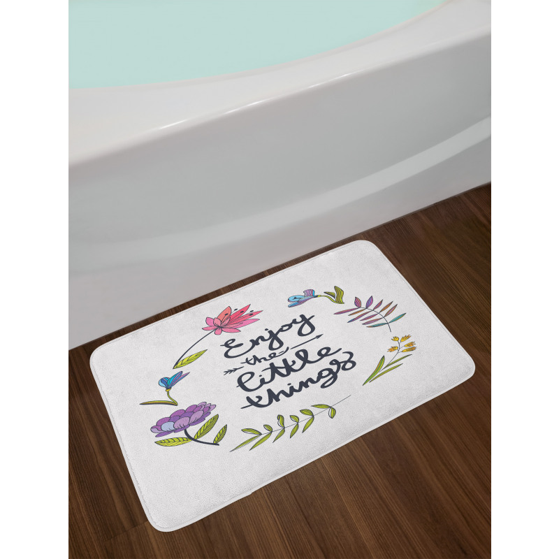 Hand Drawn Wreath Design Bath Mat