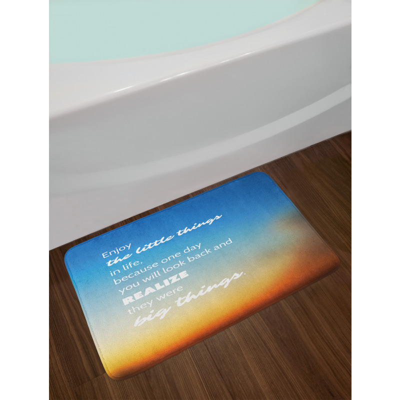 Slogan on Blurry Backdrop Bath Mat