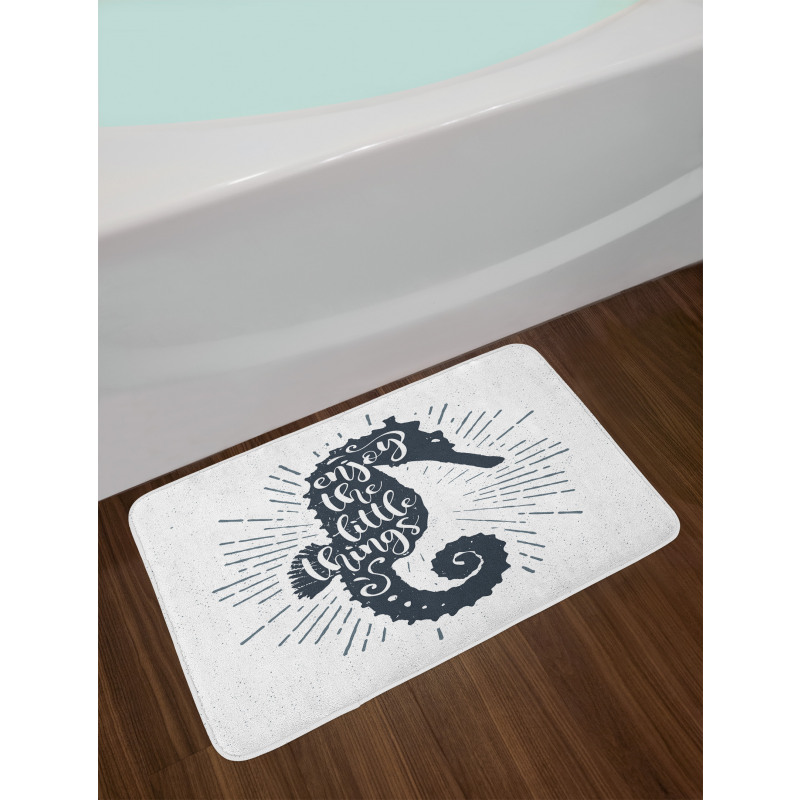 Uplifting Phrase Seahorse Bath Mat