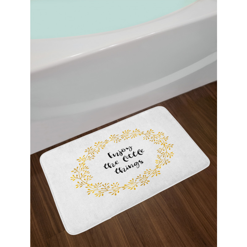 Monochrome Wreath Desgin Bath Mat