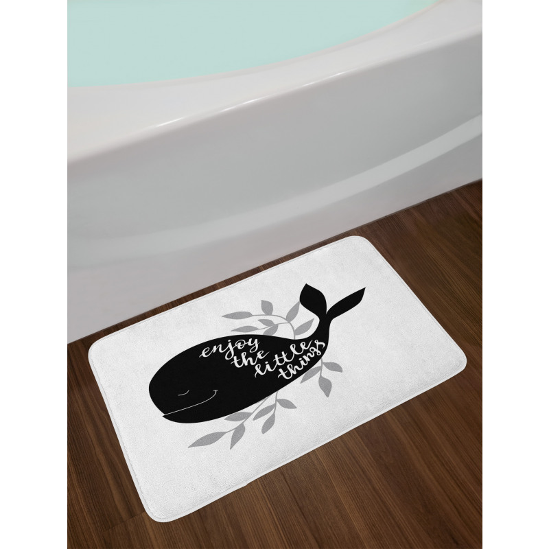 Ocean Whale Silhouette Bath Mat