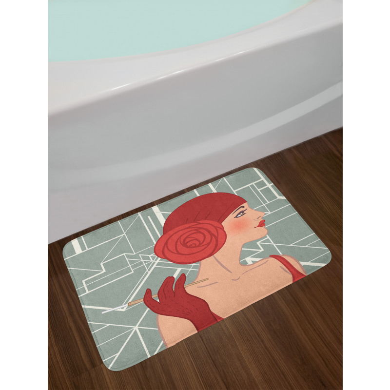 Lady with Bandana Bath Mat