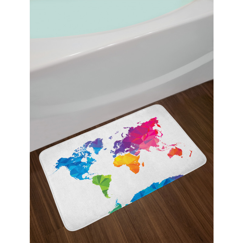 Low Poly Art Rainbow Color Bath Mat