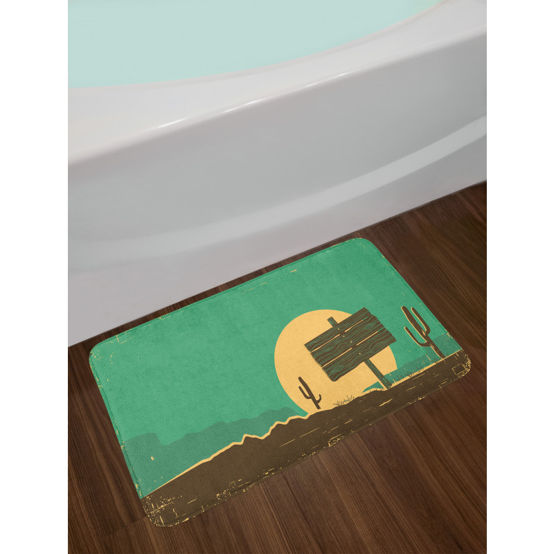 Grungy Desert Landscape Bath Mat