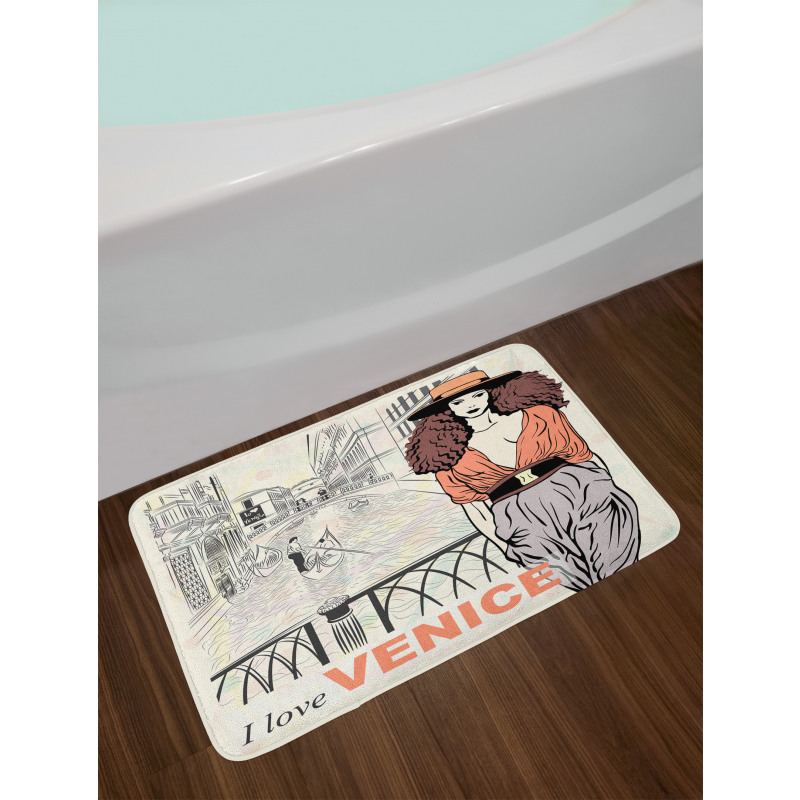 Fashion Girl Canal Italy Bath Mat