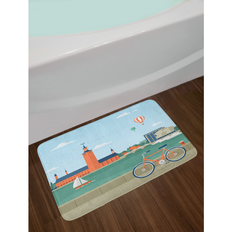 Stockholm Sweden Bicycle Bath Mat