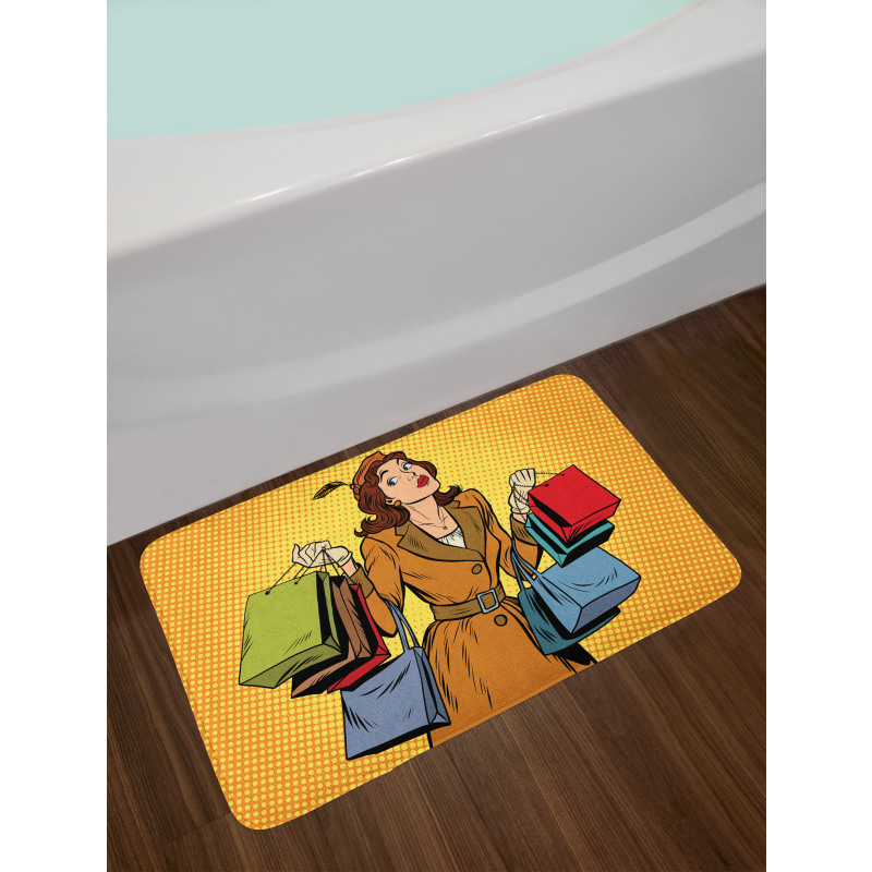 Pop Art Shopping Bath Mat