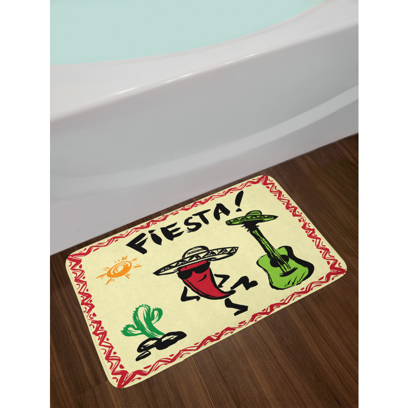 Mexican Party Red Pepper Bath Mat