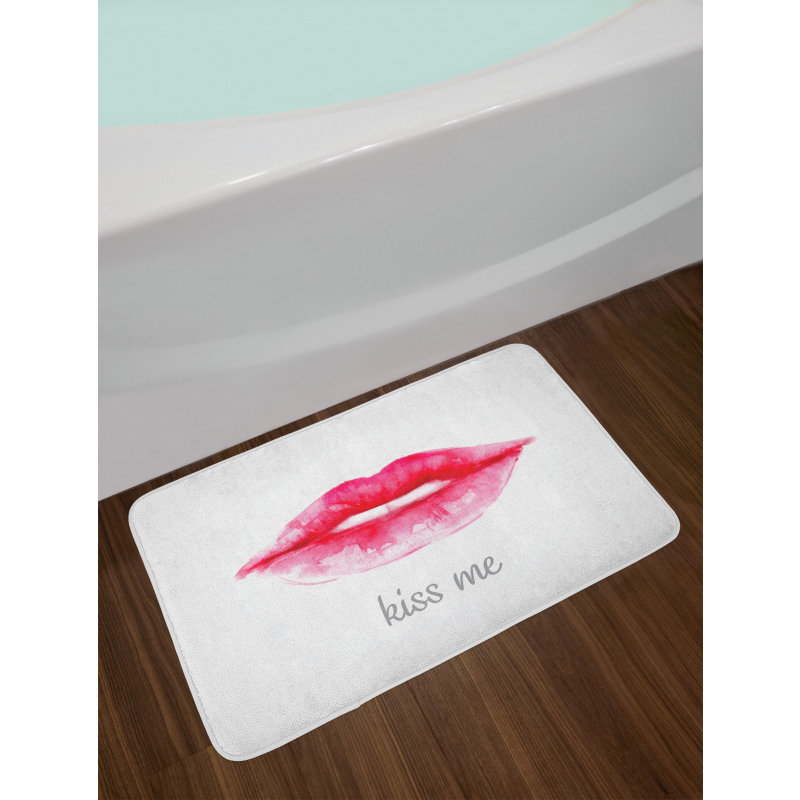 Pink Lipstick Kiss Me Bath Mat