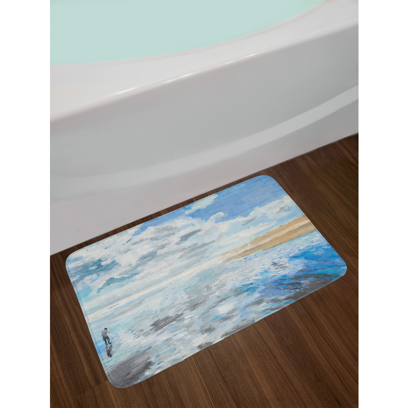 Oil Painting Beach Summer Bath Mat