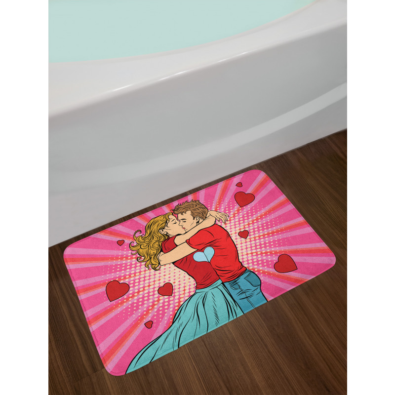 Pop Art Romantic Date Bath Mat