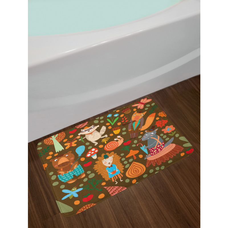 Raccoon and Butterfly Bath Mat