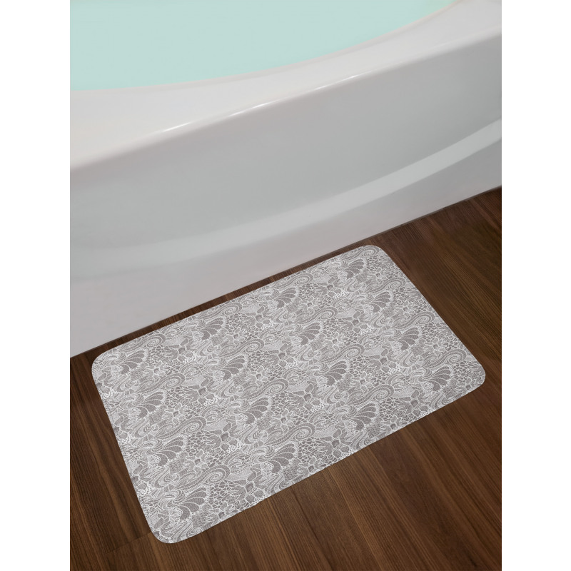 Flowers with Leaves Bath Mat