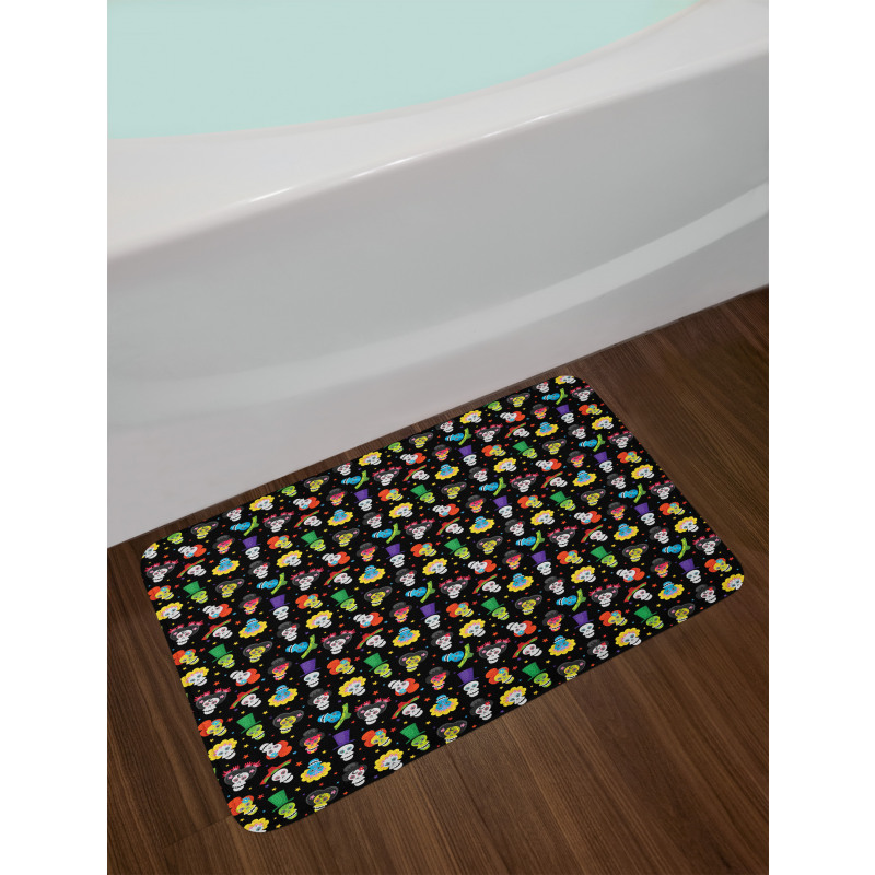 Funny Skulls Stars Bath Mat