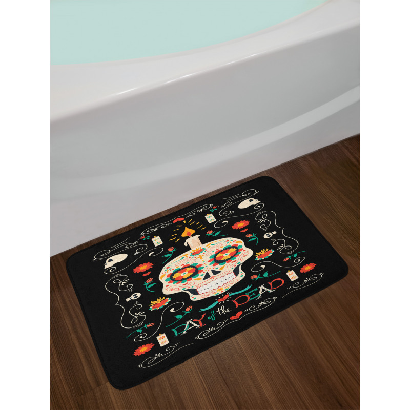 Calavera and Candle Bath Mat