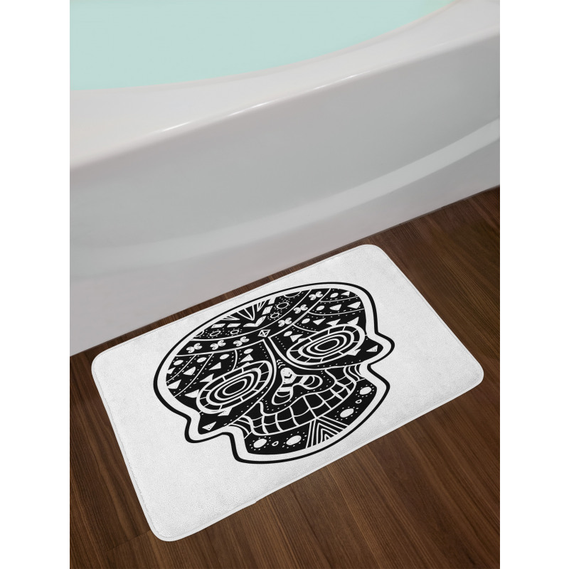 Tribal Style Skull Bath Mat