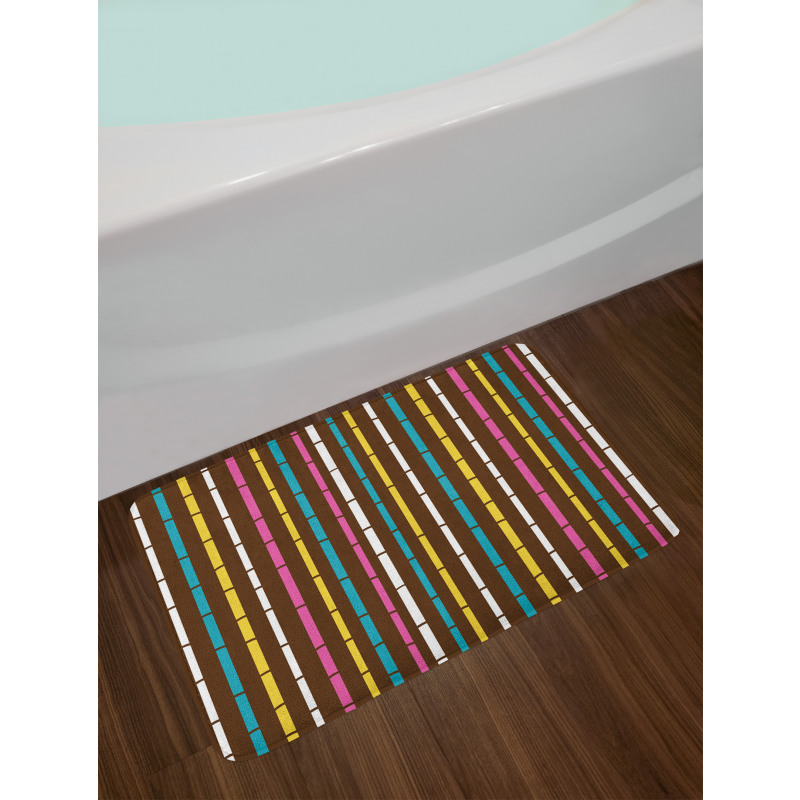 Rainbow Bamboo Sticks Bath Mat