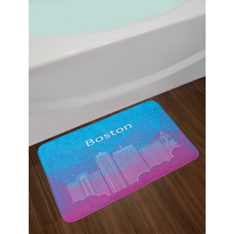 Buildings and Clouds Bath Mat