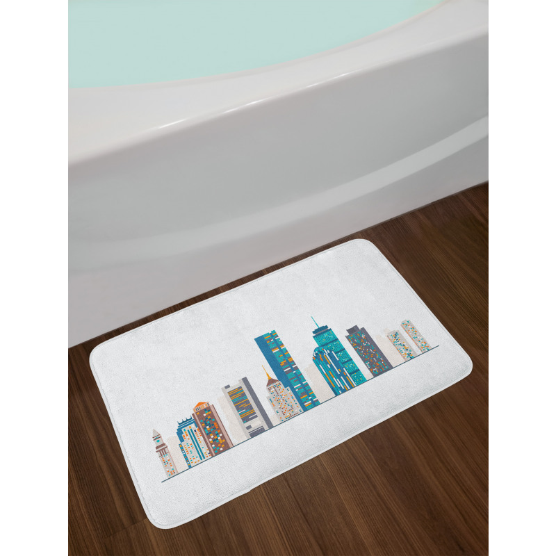 Flat City Illustration Bath Mat