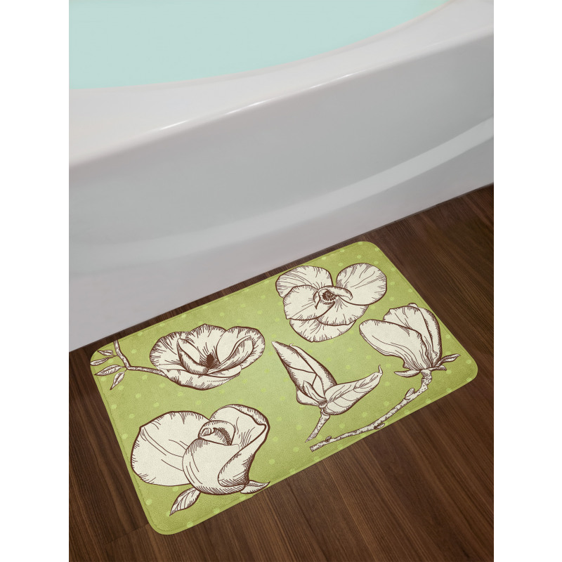 Polka Dotted Pattern Bath Mat