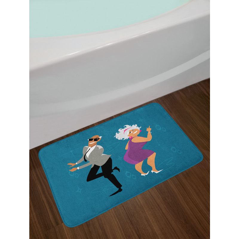 Old Couple Dancing Bath Mat