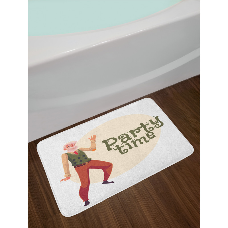 Gray-Haired Old Man Bath Mat