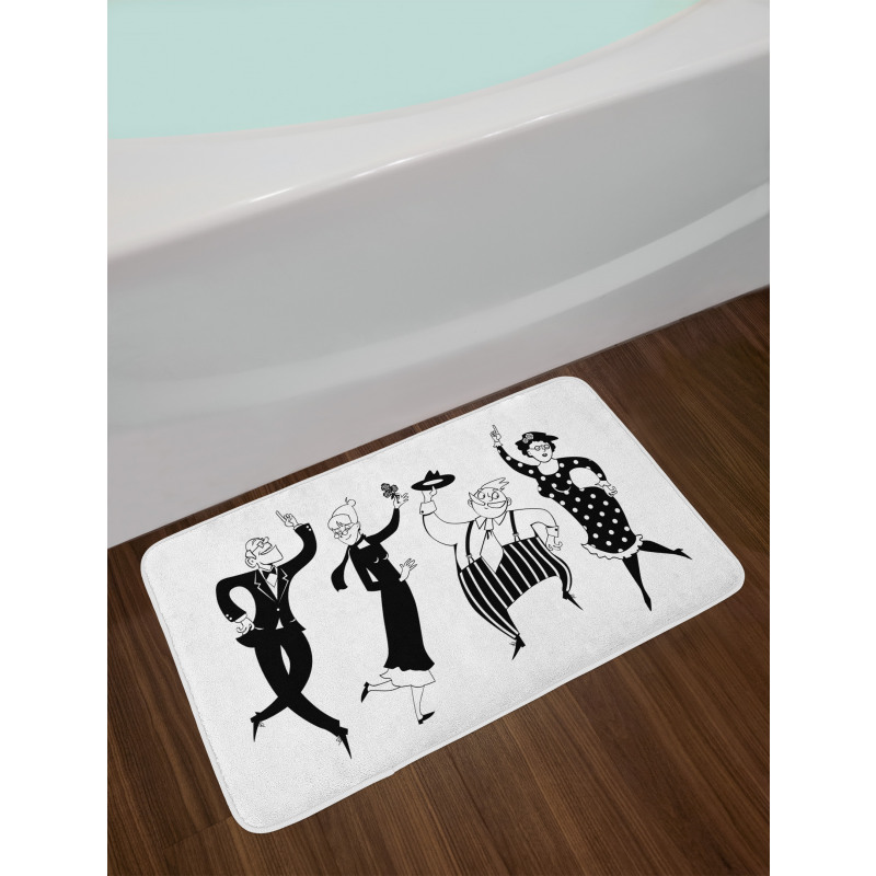 Cartoon Couples Bath Mat