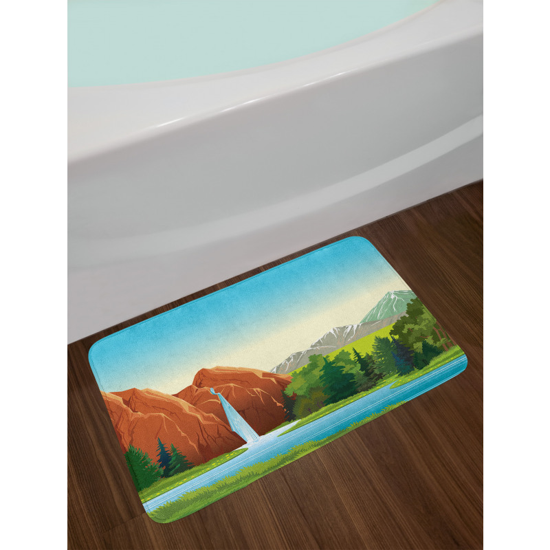 Summer Landscape Woodland Bath Mat