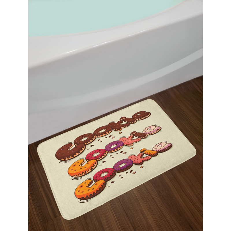 Doodle Style Bakery Theme Bath Mat