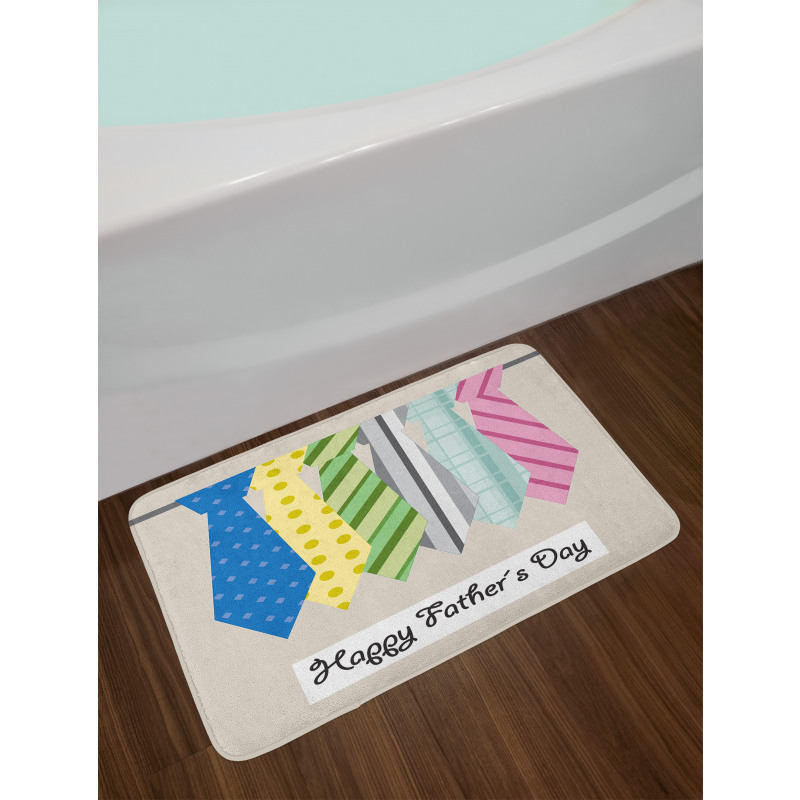 Colorful Dad Ties Theme Bath Mat