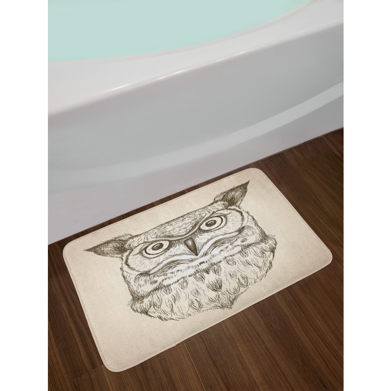 Wildlife Animal Head Sketch Bath Mat