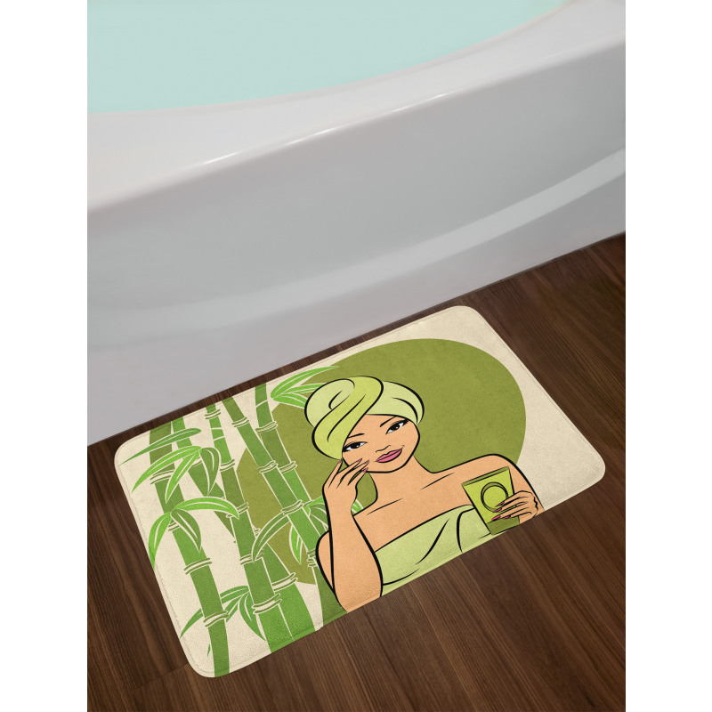 East Themed Beauty Lady Bath Mat