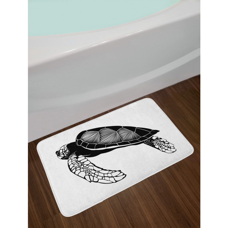 Floating Tortoise Design Bath Mat