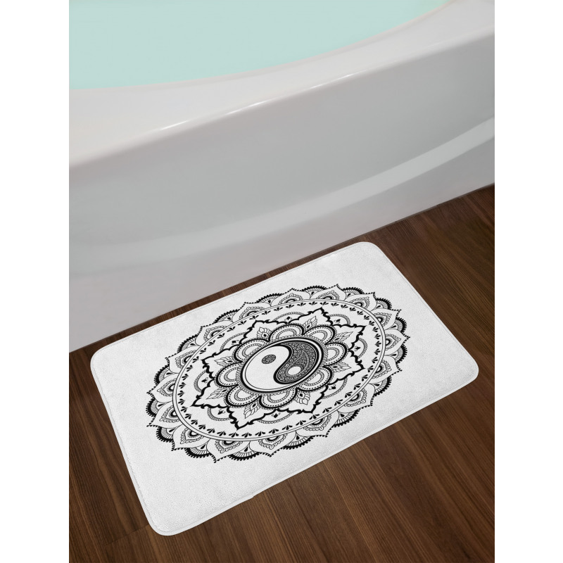 Mandala Flowers Bath Mat