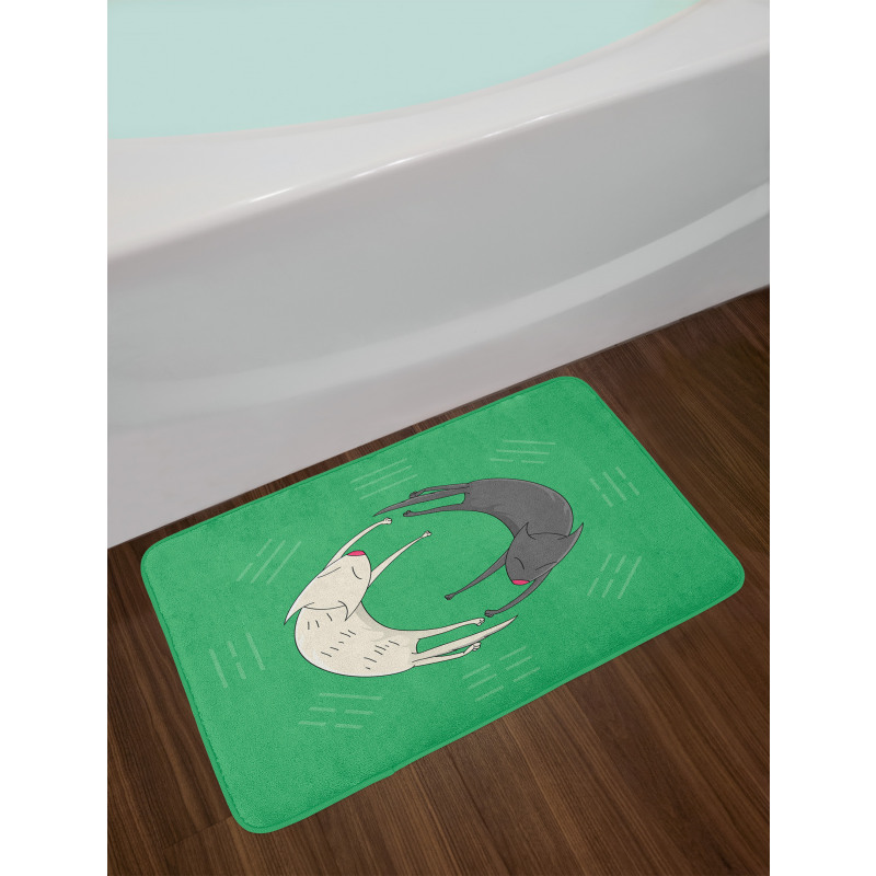 Sleeping Cats Trigrams Bath Mat