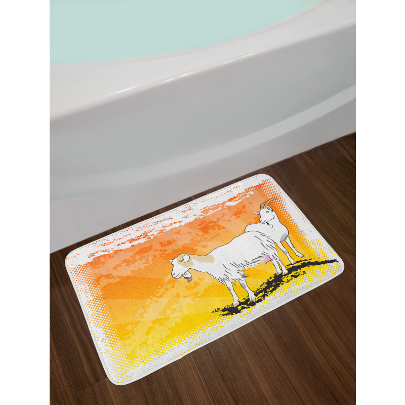 Horned Mammal Animal Ranch Bath Mat