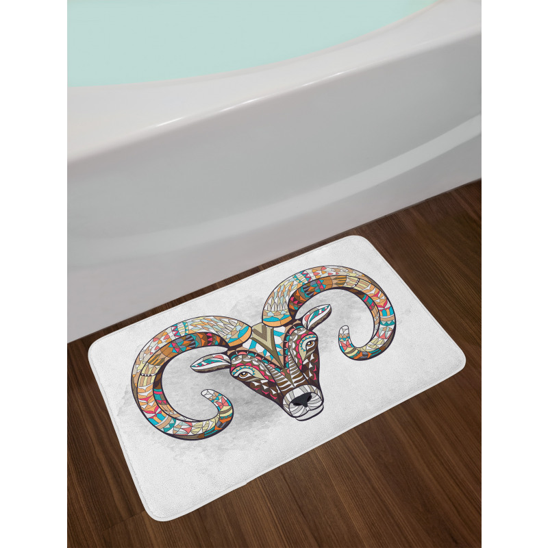 Colorful Totem Head Bath Mat