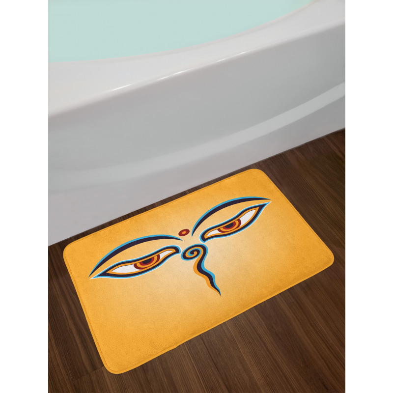 Ancient Figure with Eyes Bath Mat