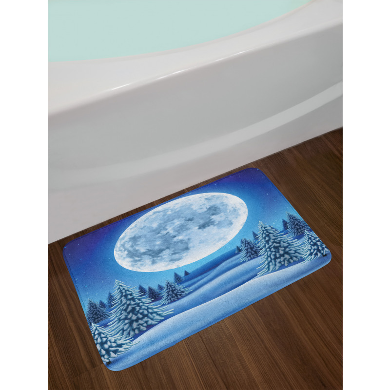 Snowy Hills Pattern Bath Mat