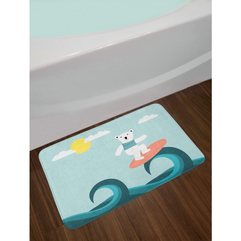 Surfing on Waves Bath Mat