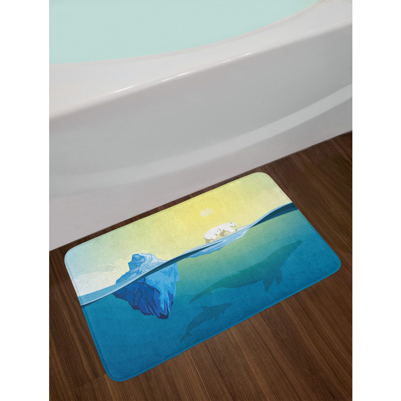 Ice Melting in Ocean Bath Mat