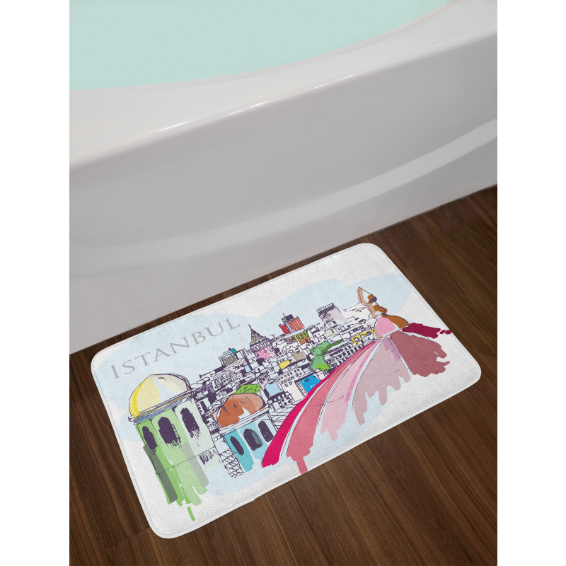 Aerial Scenery Urban Bath Mat