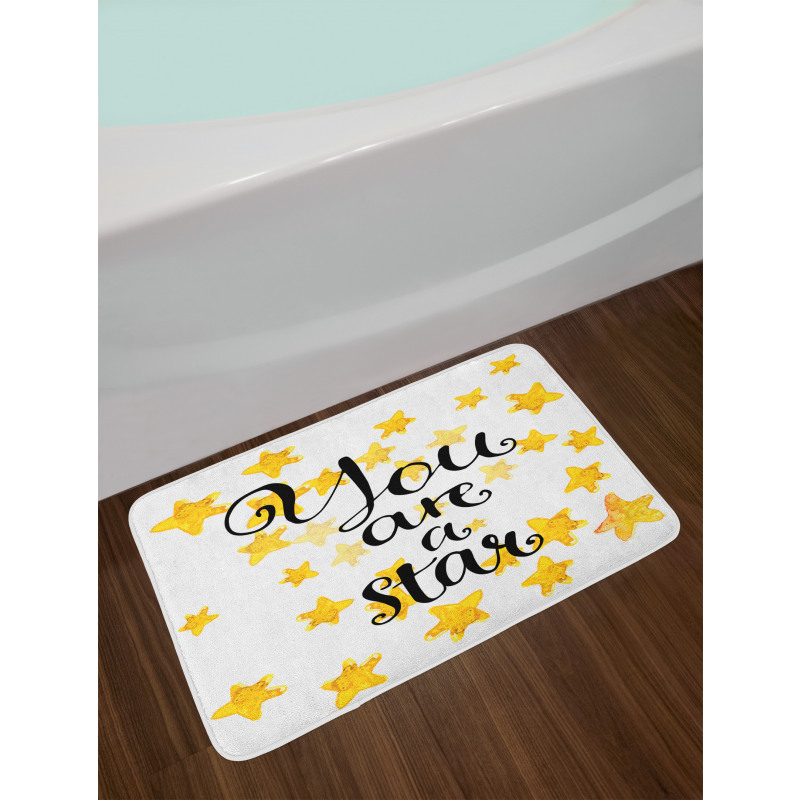 Watercolor Stars Modern Bath Mat