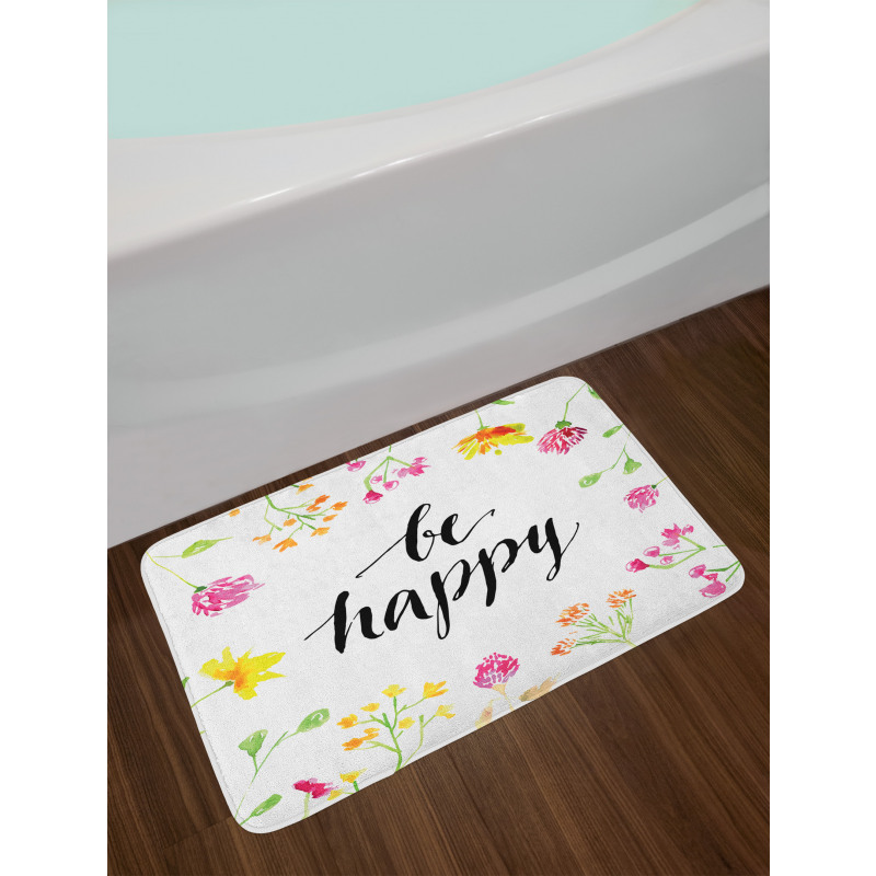 Be Happy Wildflowers Bath Mat