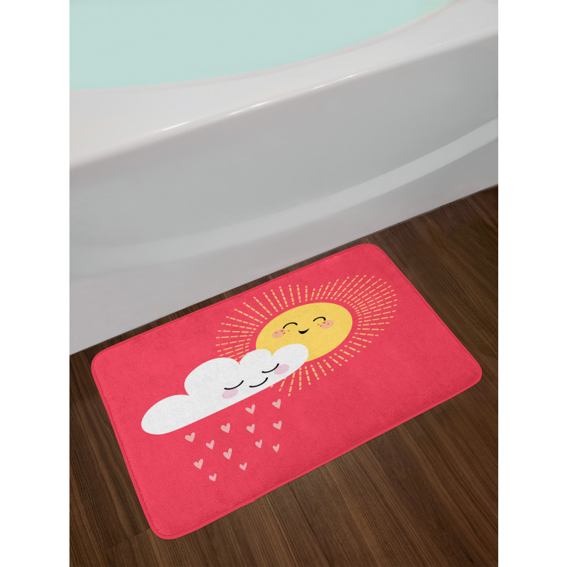 Valentines Cloud and Sun Bath Mat