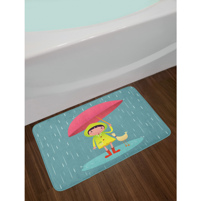 Girl with Duck Friend Bath Mat